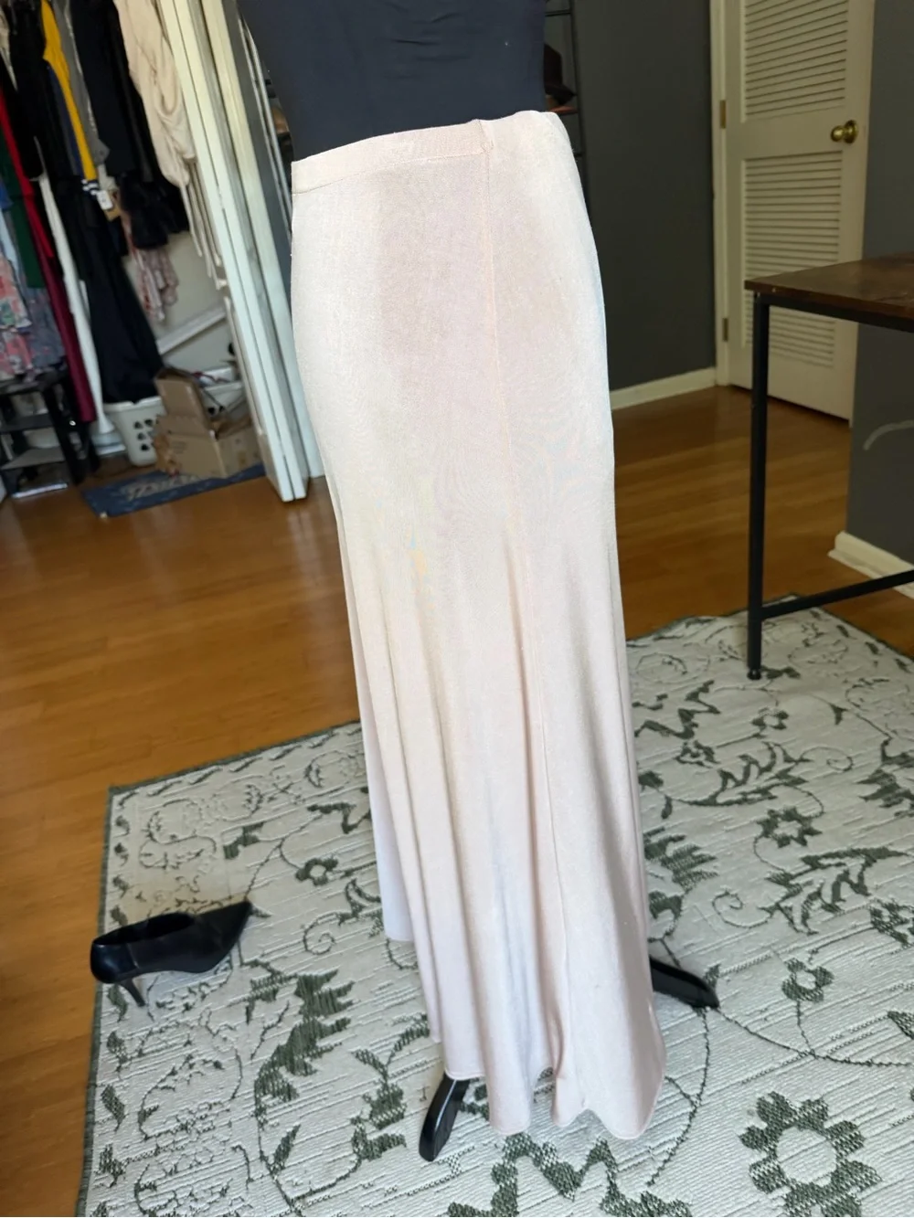 Free People Pale Blush High-Low Wrap Skirt